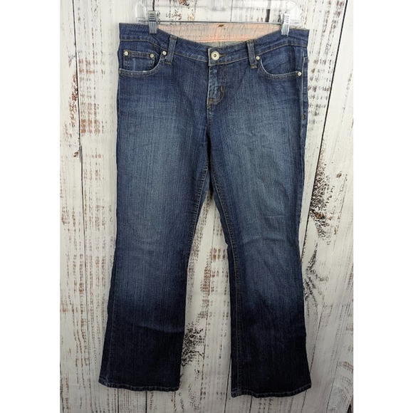 LEI Jeans Juniors 11 Regular Bootcut Mid‎ Rise Blue Denim Stretch Made in Egypt - Picture 1 of 4